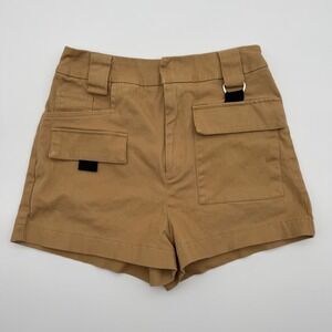 Love Tree Womens Cargo Utility Shorts Camel Tan High Rise Tactical Size Small